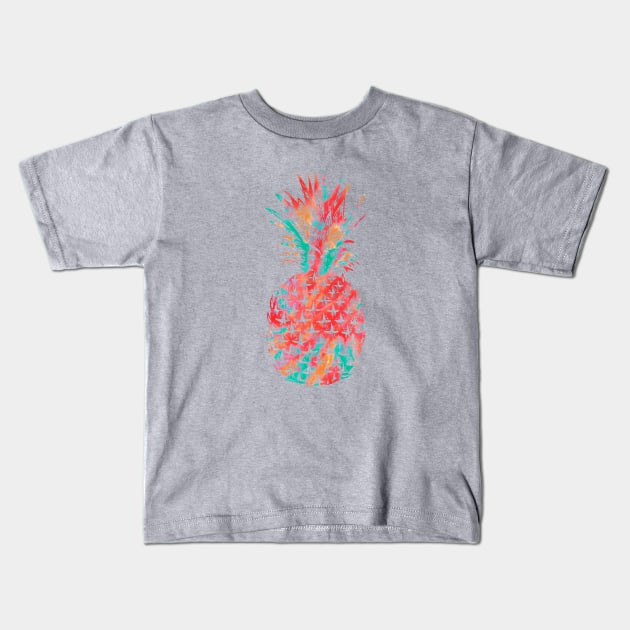 Tie Dye Summer Pineapple Kids T-Shirt by Exosam